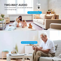 Cámara bombillo WiFi 360 - audio bidireccional en uso